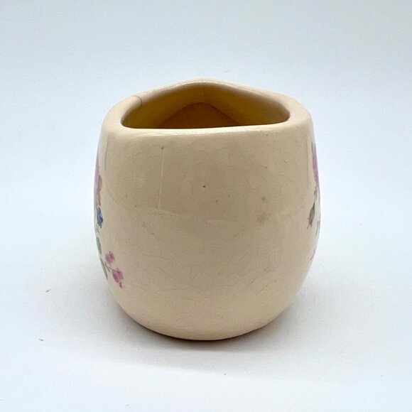 Vintage Ceramic Dutch Clog Shoe Cream Floral Transferware Small Collectible - Picture 4 of 9